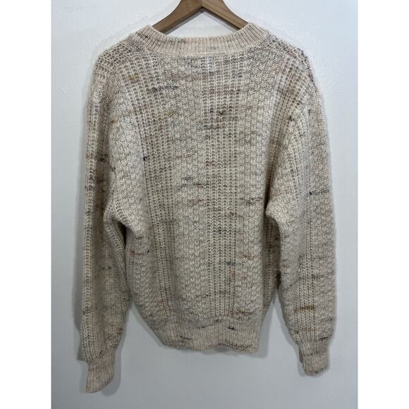 Pendleton Virgin Wool Sweater L Grandpa Cabincore Speckled Fisherman Knit - Picture 2 of 14